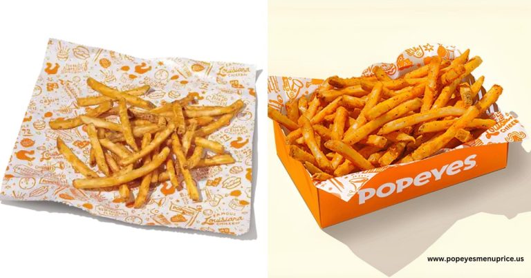 Close-up of crispy Popeyes Cajun Fries, showcasing their golden color and seasoned texture.