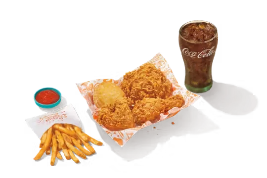 Popeyes 3Pc Classic Signature Chicken Combo White