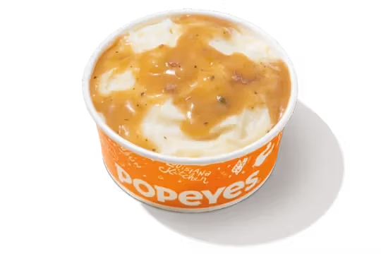 Popeyes Sides: Regular Mashed Potatoes with Cajun Gravy