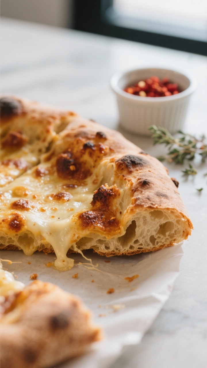 Close-up detail of texture: Tight macro on a sliced edge showing the open crumb and chewy interior o