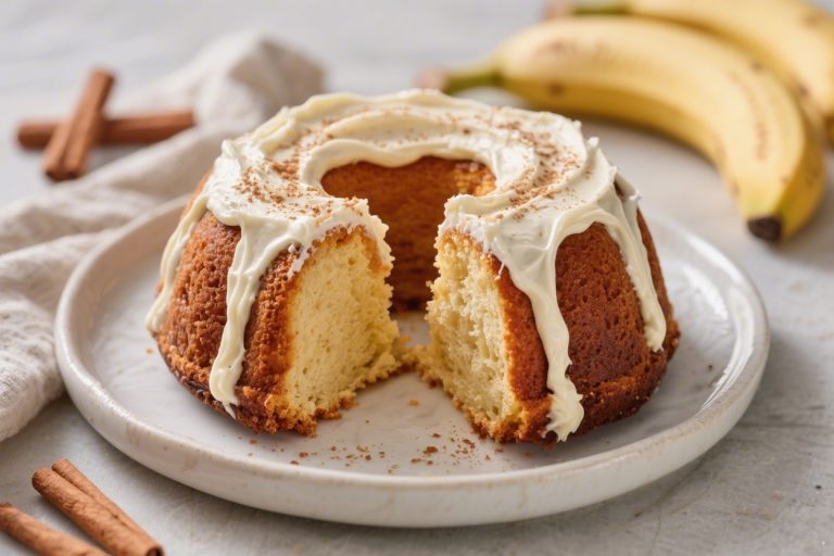 Banana Bundt Cake With Cinnamon Cream Cheese Frosting – Moist, Cozy, and Crowd-Pleasing