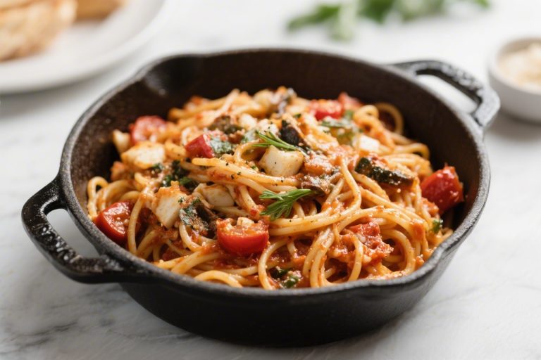 One Pot Greek Spaghetti – A Bright, Flavor-Packed Weeknight Dinner