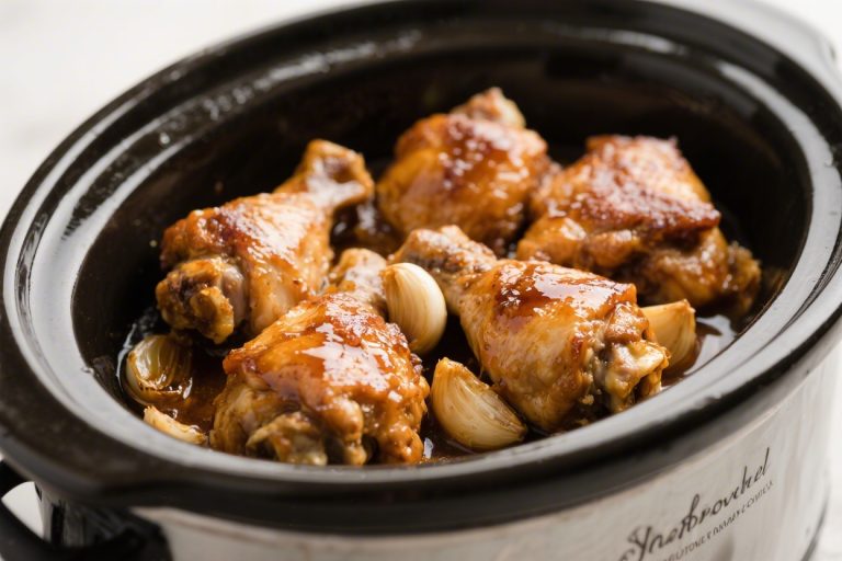 Slow Cooker Honey Garlic Chicken Thighs – Easy, Flavorful, and Family-Friendly