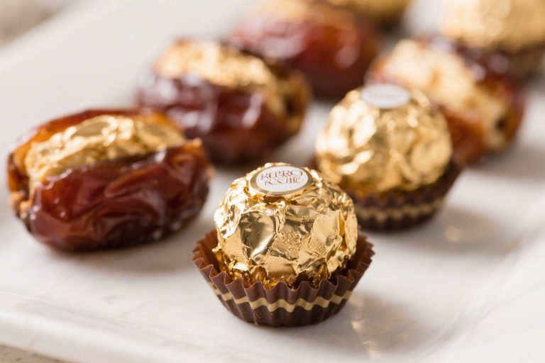 Ferrero Rocher Stuffed Dates – A Crunchy, Chocolaty No-Bake Treat